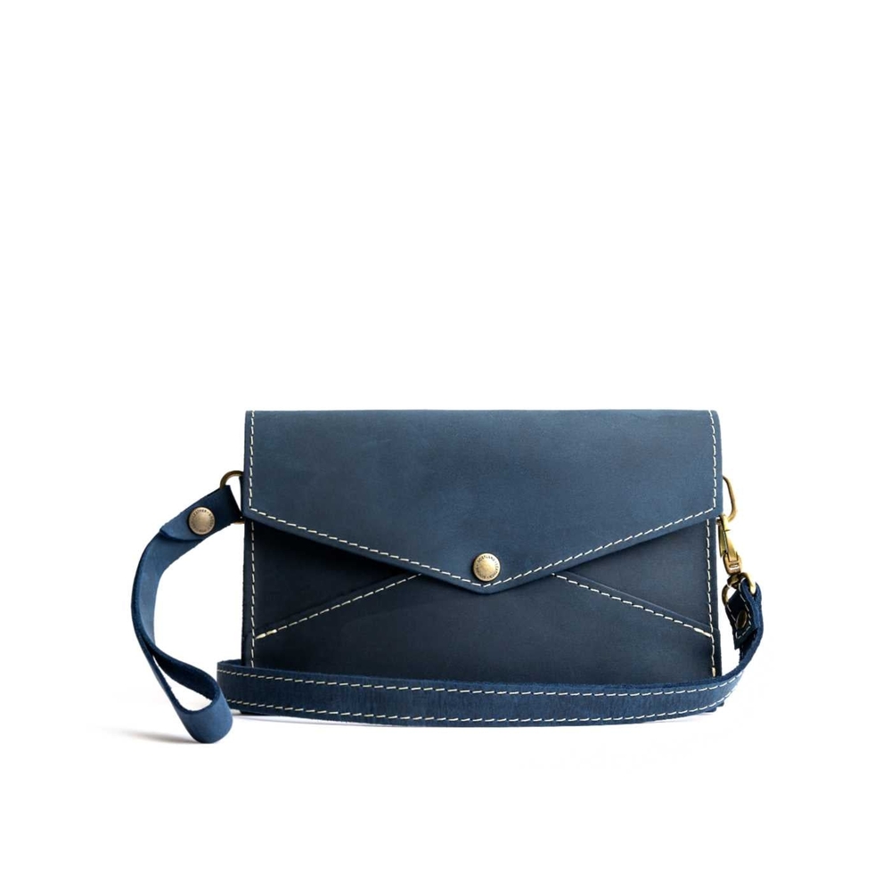 Elegant Blue Leather Clutch